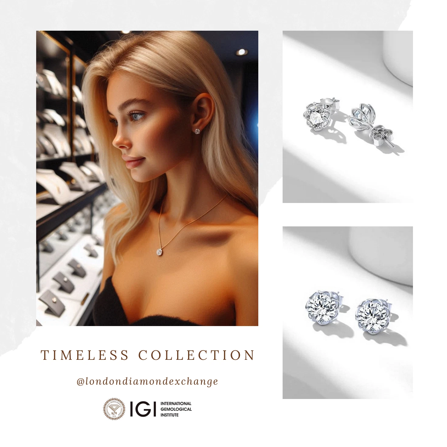 IGI-certified laboratory-grown diamond earrings in platinum